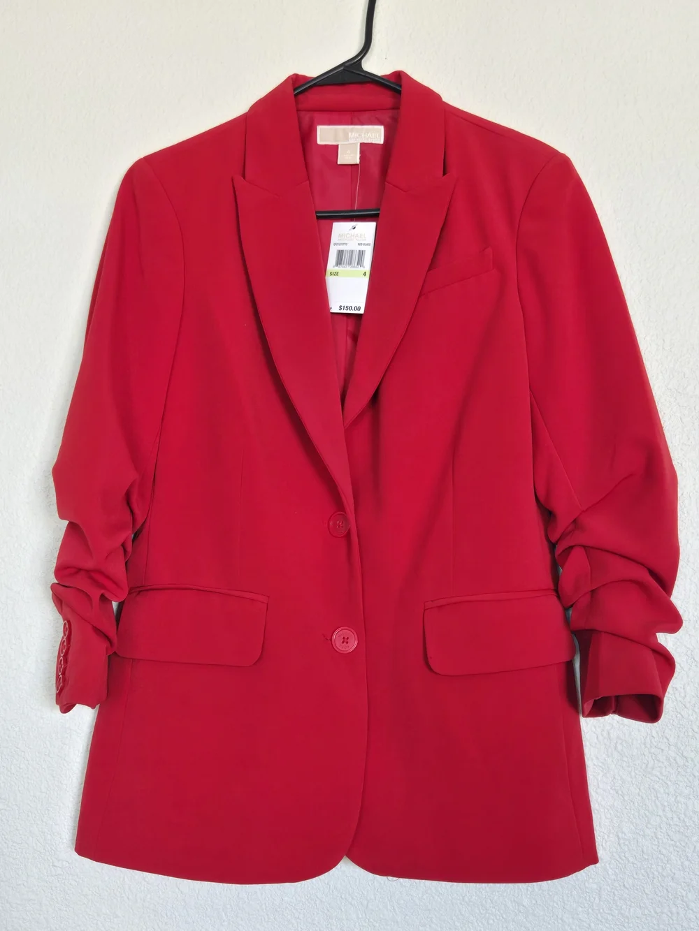 Michael Kors Bright Red Tailored Blazer Jacket